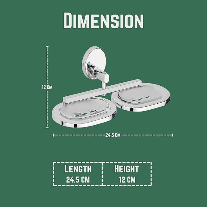 GLOXY Stainless Steel Double Soap Holder for Bathroom view 2