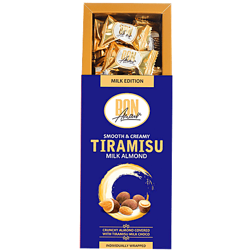 Bon Amour Tiramisu Chocolate - Milk Almond, Smooth & Creamy, 80 g