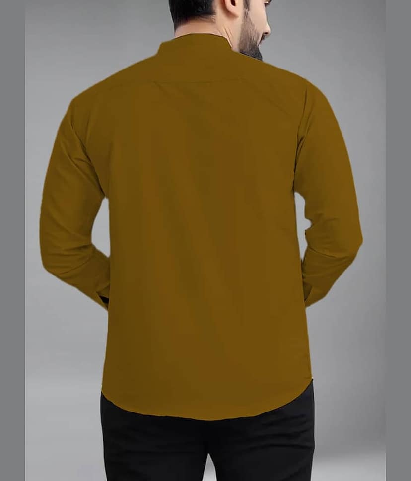 Apektra Cotton Blend Slim Fit Solids Full Sleeves Men's Casual Shirt - Coffee ( Pack of 1 ) view 2
