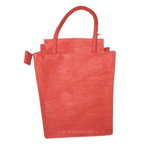 Red Bag with Long Handles and Zipper Closure view 2