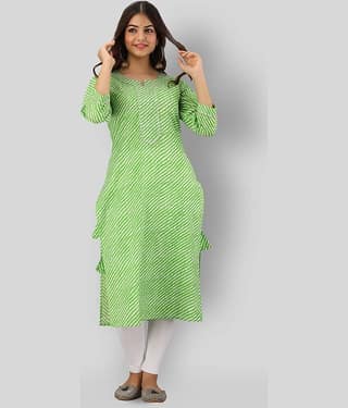 FABRR - Yellow Cotton Women's Straight Kurti ( Pack of 1 )