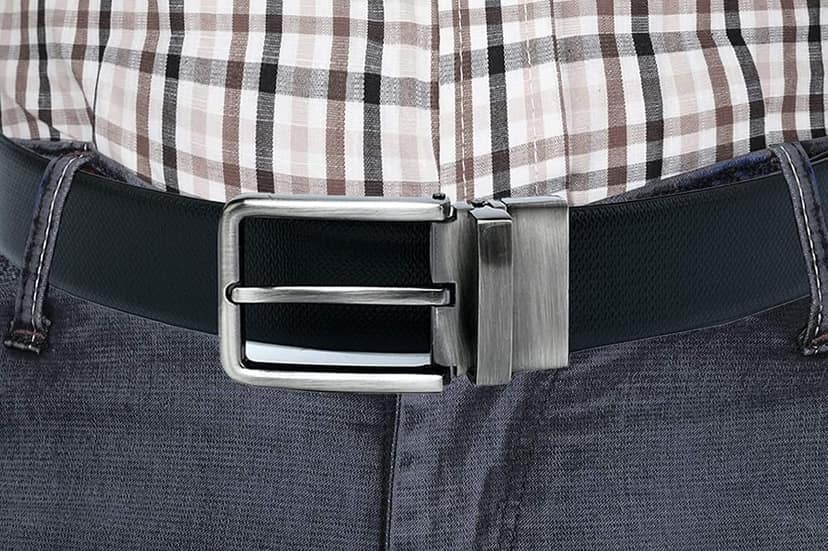 SWHF Men's Formal Leather Belt Reversible Black & Brown Pure High Quality Leather view 6