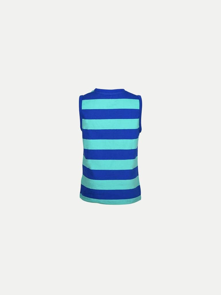 Teen Boys Green/Blue Striper Tanktop view 4