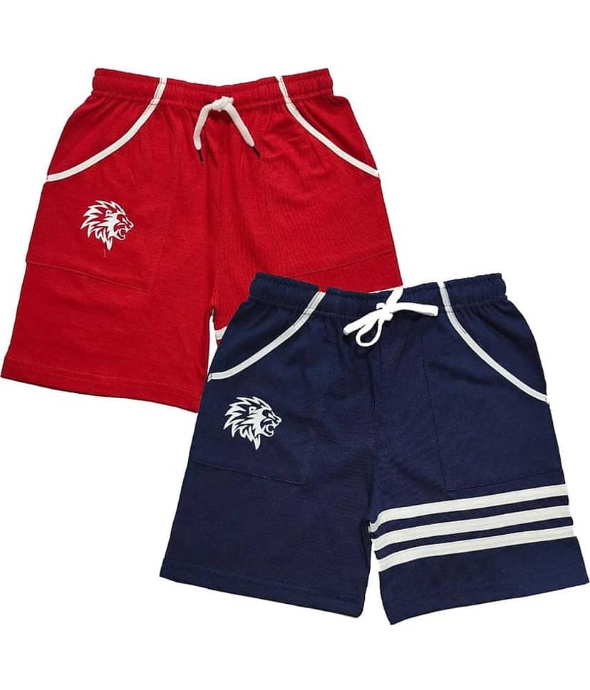 atlans Pack of 2 Cotton Blend Shorts For Boys ( Multi Color )