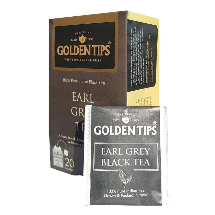 Golden Tips Healthy/Natural and Organic Pure India Earl Grey Black Tea Bags (20 Bags, 40 Gram, Pack of 2) view 2