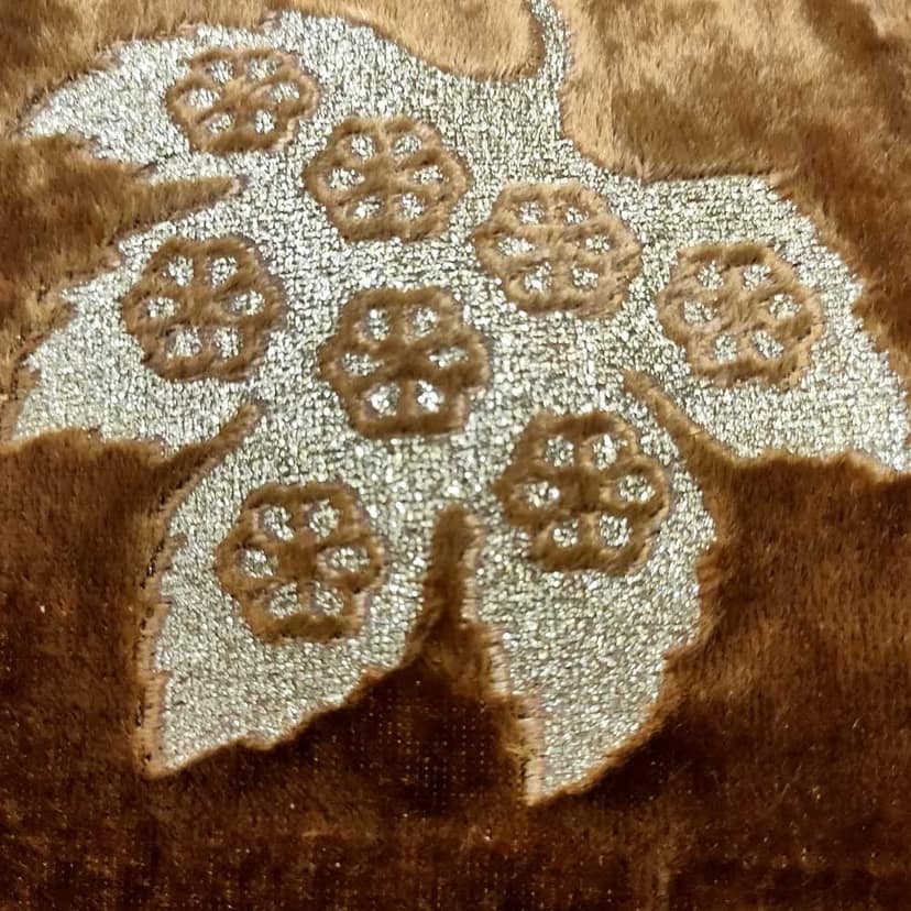 Brown Ivory Cushion Cover with Leaf Zari Embroidered Stitched Zippered Velvet Combo Cushion Cover (Off White ) | 16X16 Inches | 40cm * 40 cm I Set of 3| view 4