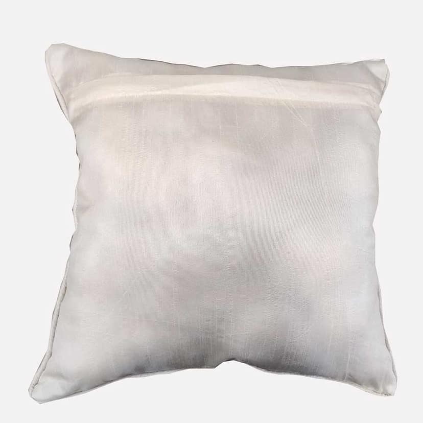 Brown Ivory Cushion Cover with Leaf Zari Embroidered Stitched Zippered Velvet Combo Cushion Cover (Off White ) | 16X16 Inches | 40cm * 40 cm I Set of 3| view 8