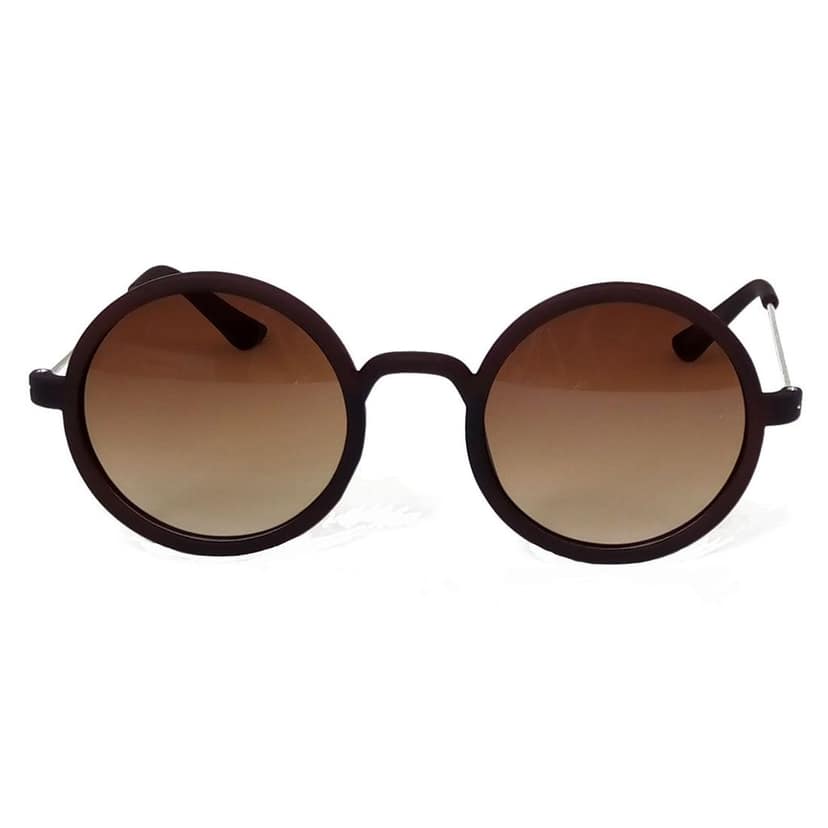 Hrinkar Brown Round Stylish Goggles Silver Frame Sunglasses for Men & Women - HRS242 view 2