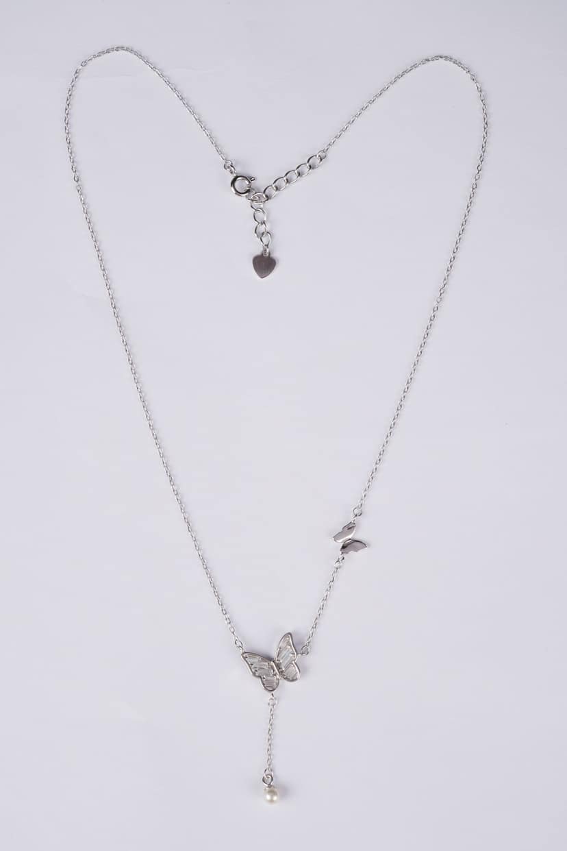 LAMA'A 925 Silver Chain Pendant Butterfly Tassel view 2