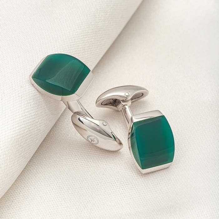 Silver Green Malachite Limited Edition Cufflinks view 3
