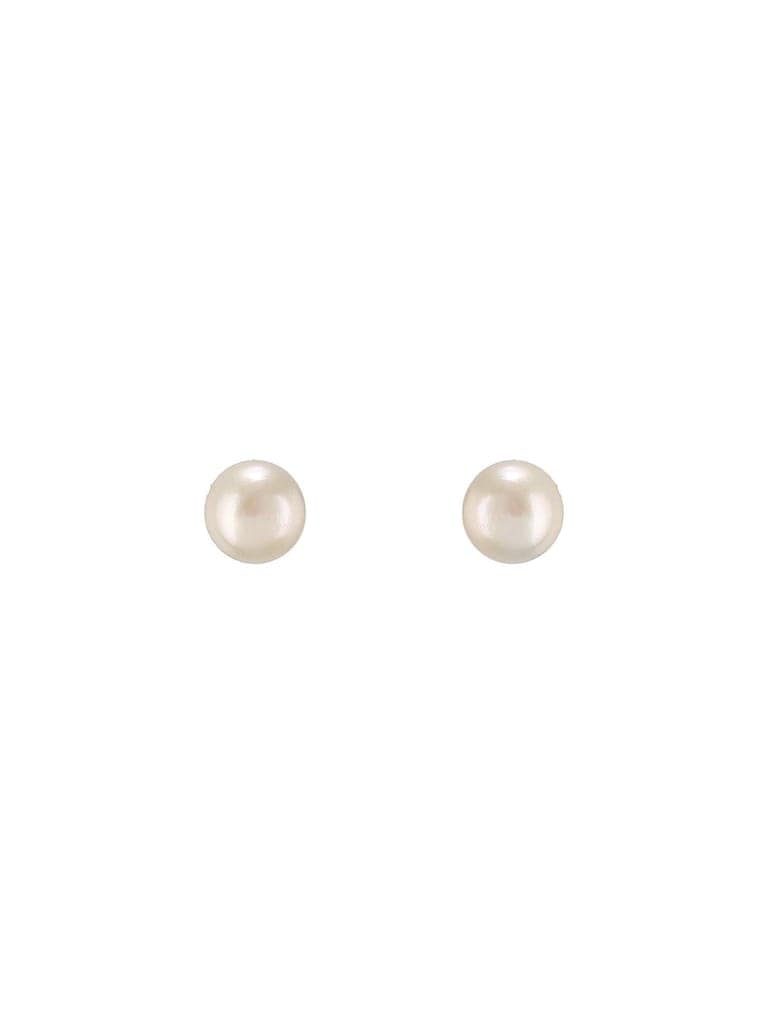 925 Sterling Silver Pearl Studded Minimal Officewear Studds Earrings view 5