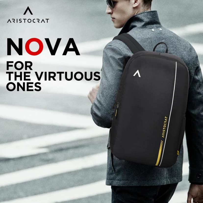 Nova 15L Laptop Backpack (15.6"), 2 Compartments, Black view 2