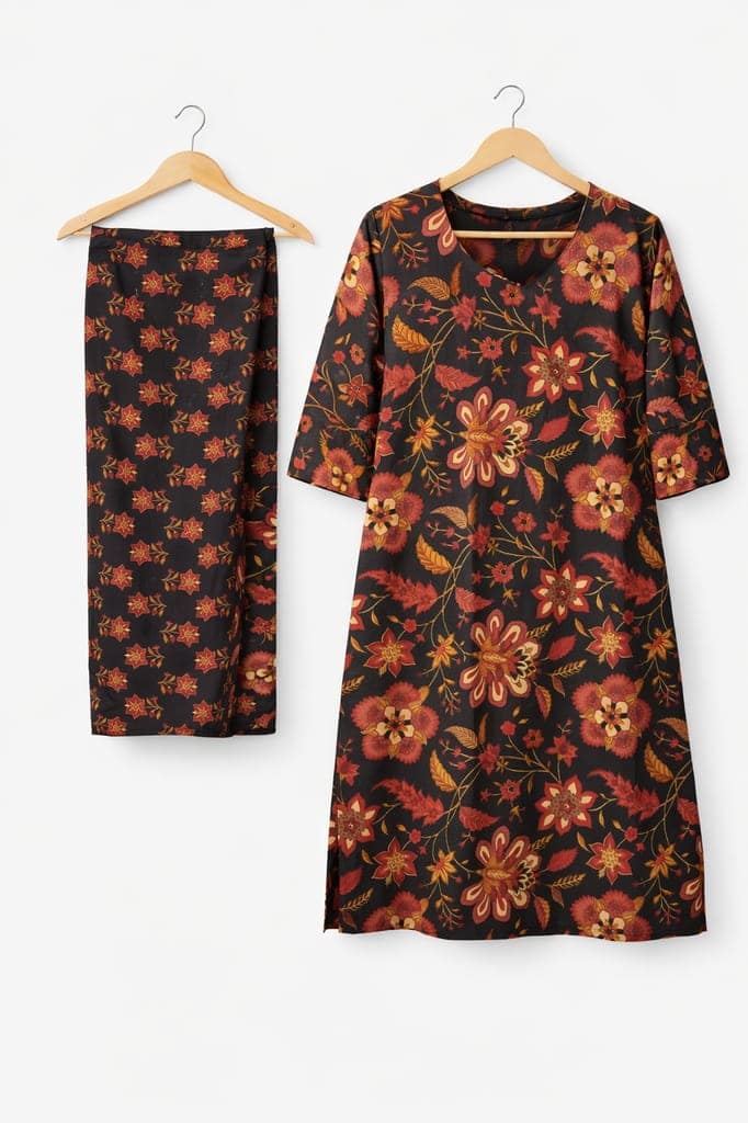 Women Cotton Printed Straight Kurti Pant Set | Floral Printed Kurta with Pant | Casual Daily Wear Ethnic Kurti Set for Women view 2