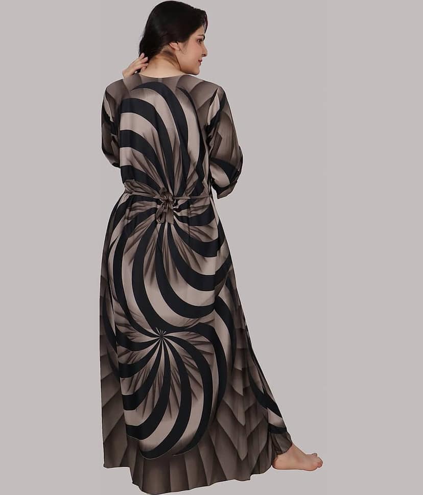PURSA - Wine Satin Women's Nightwear Nighty & Night Gowns ( Pack of 1 ) view 2