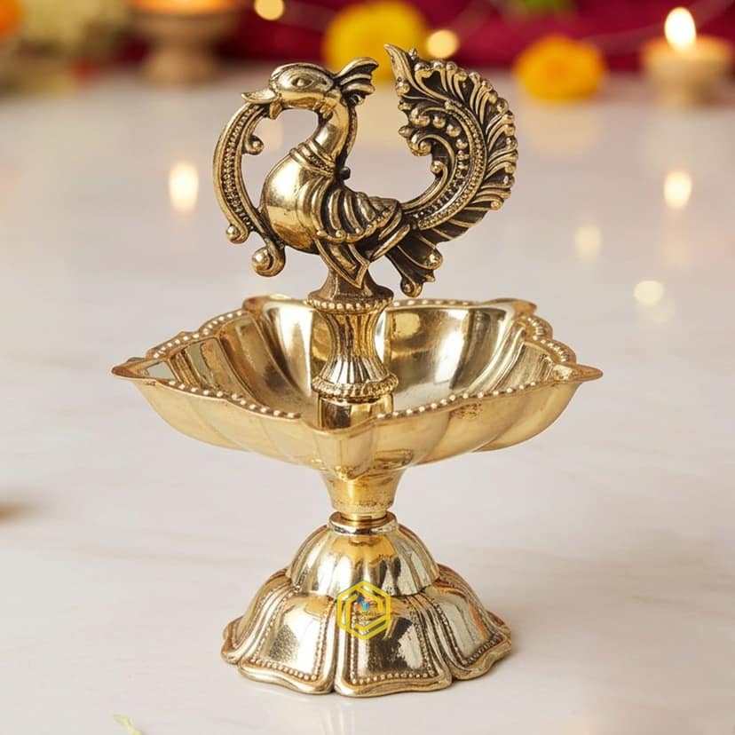Brass Decorative Brass Murga Deepak No. 2 (FMAS778 C)
