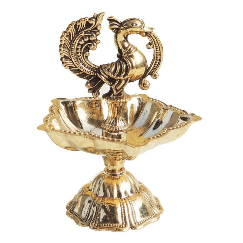 Brass Decorative Brass Murga Deepak No. 2 (FMAS778 C) view 3