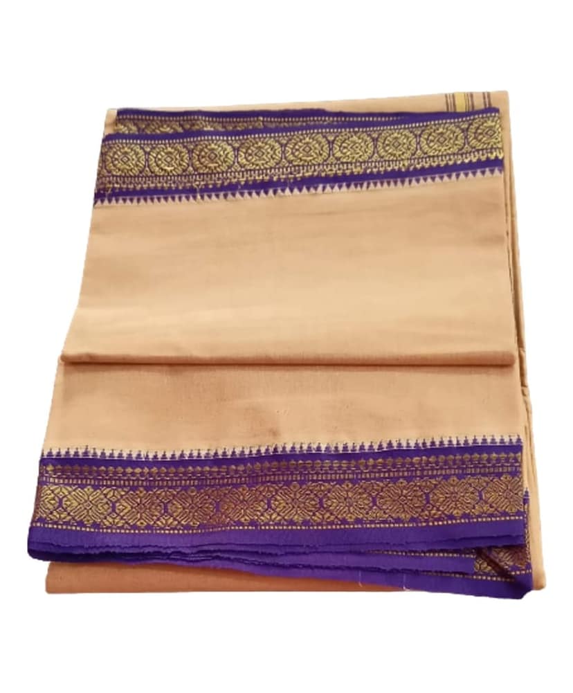 JINKA LAKSHMI COLLECTIONS Pure Cotton White Dhoti 4 Meters Unstitched Pack of 2 (Multicolor-3) view 5