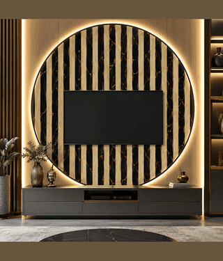 Glittergold Luxury Black & Gold Marble Wood Wave Wallpaper | Premium 3D Modern Designer Wall Decor | 45 × 300 CM