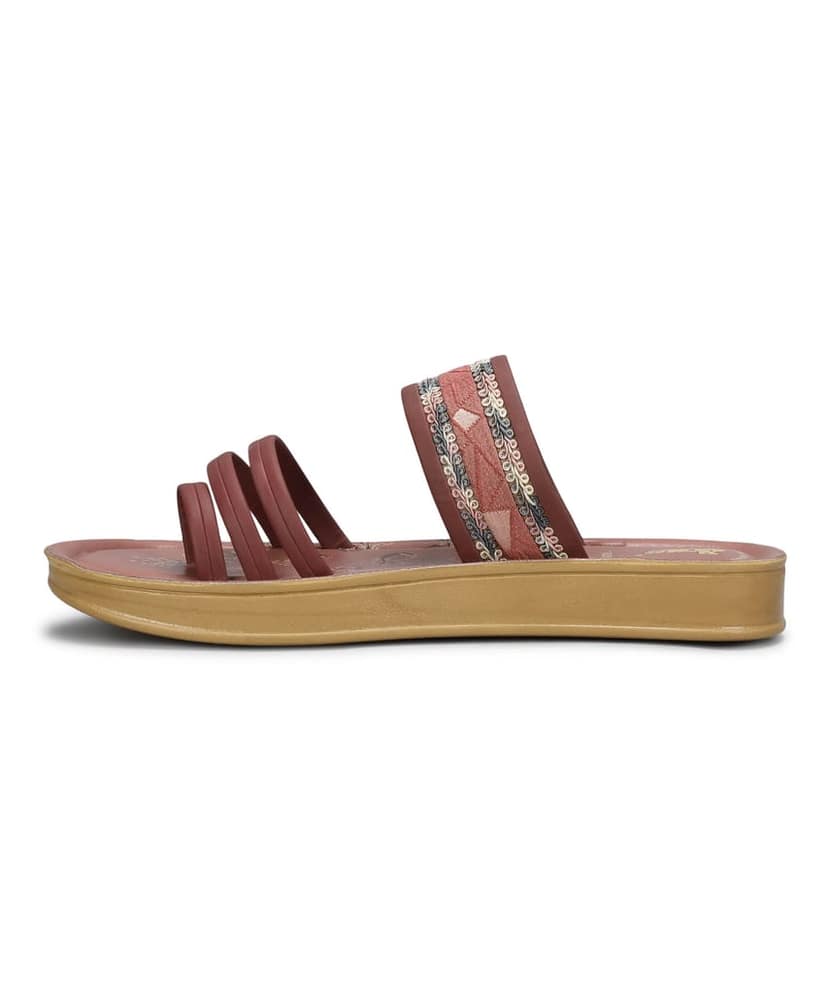 Paragon Women's Slip On Flat Fig Sandals | Durable Dailywear Sandals view 3