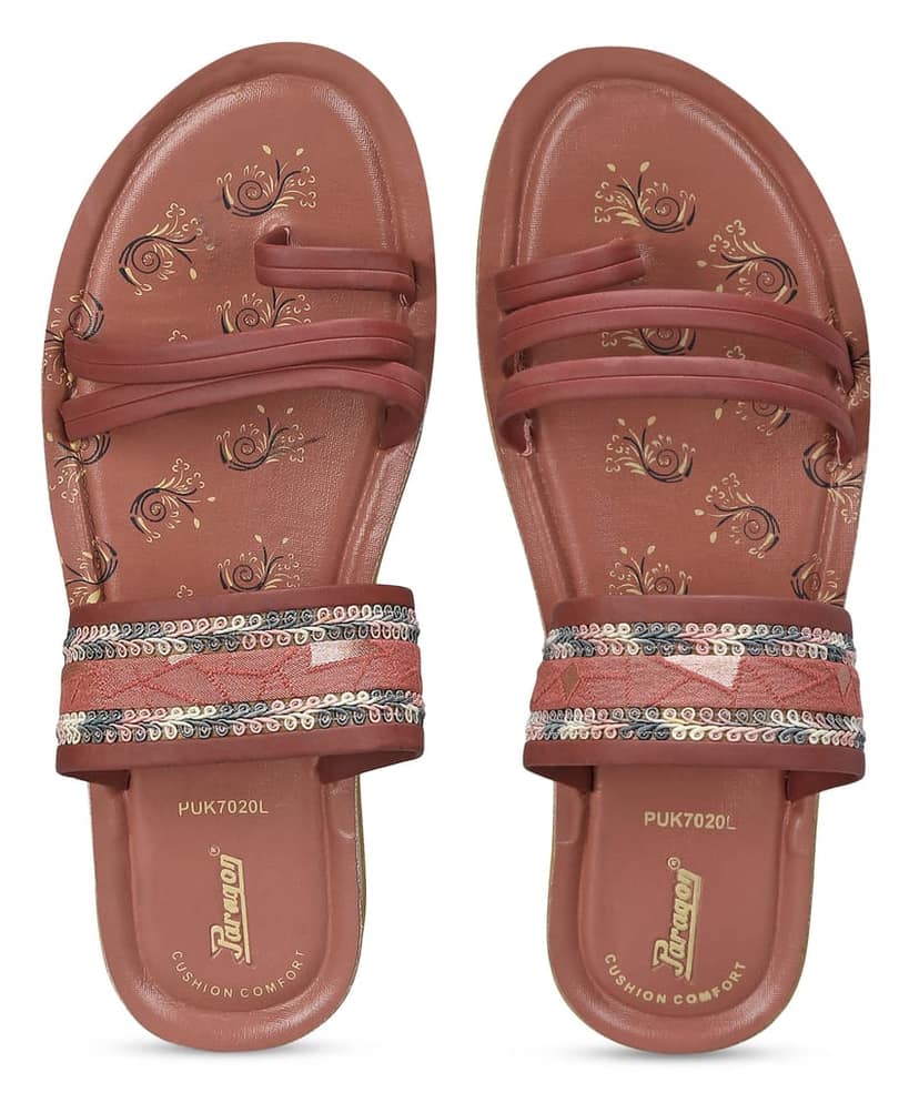 Paragon Women's Slip On Flat Fig Sandals | Durable Dailywear Sandals view 4