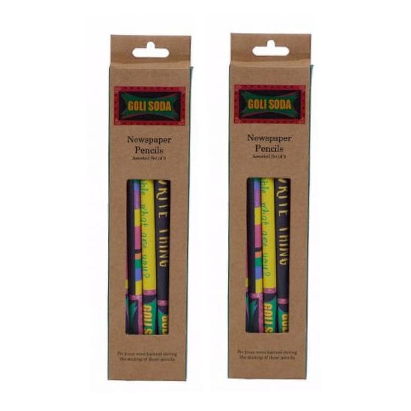GOLI SODA Upcycled Multicolor Newspaper Pencils, Pack of 10