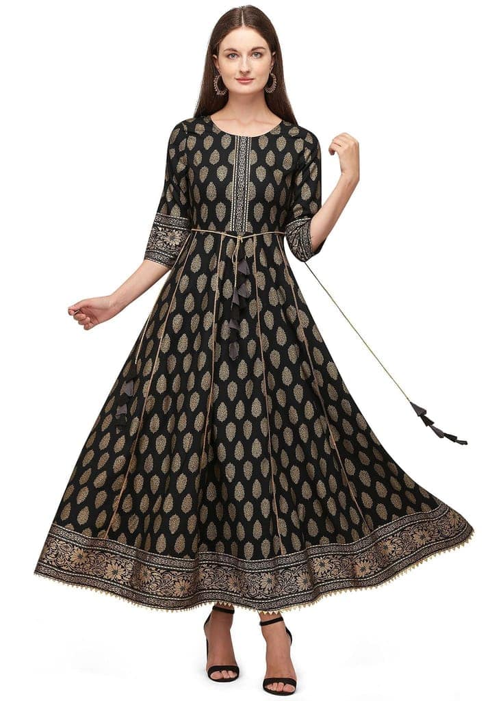 SHOPPING QUEEN Women's Rayon Anarkali Kurta