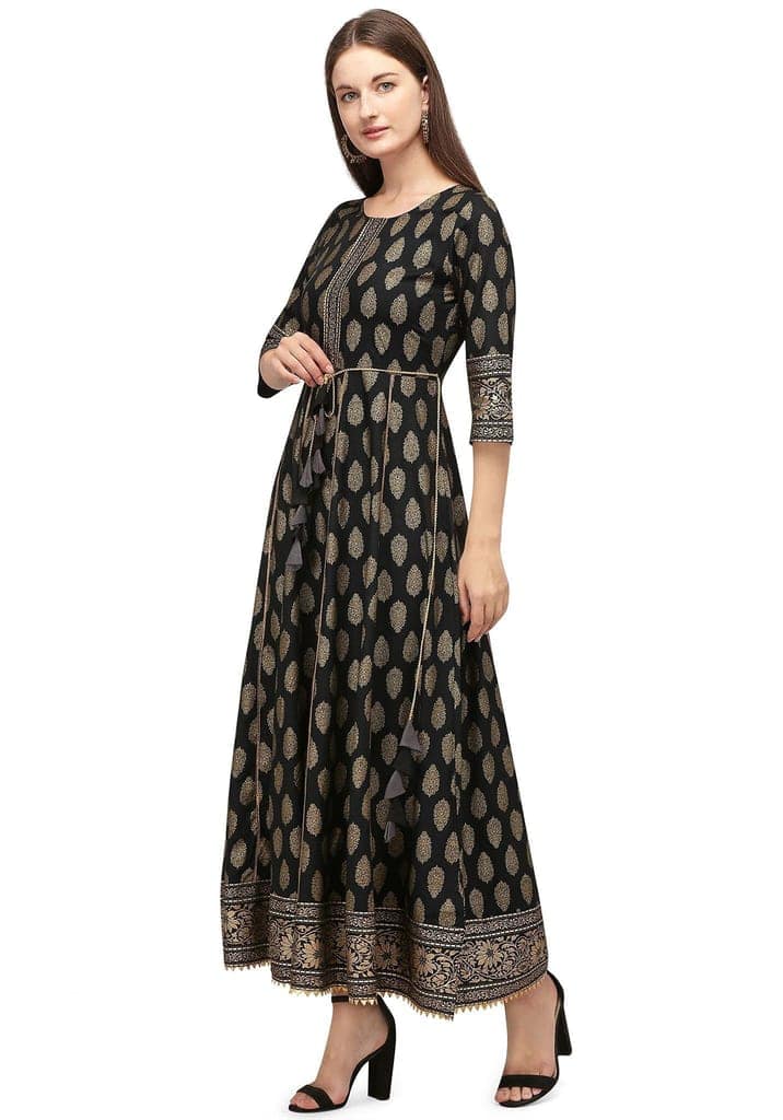 SHOPPING QUEEN Women's Rayon Anarkali Kurta view 3