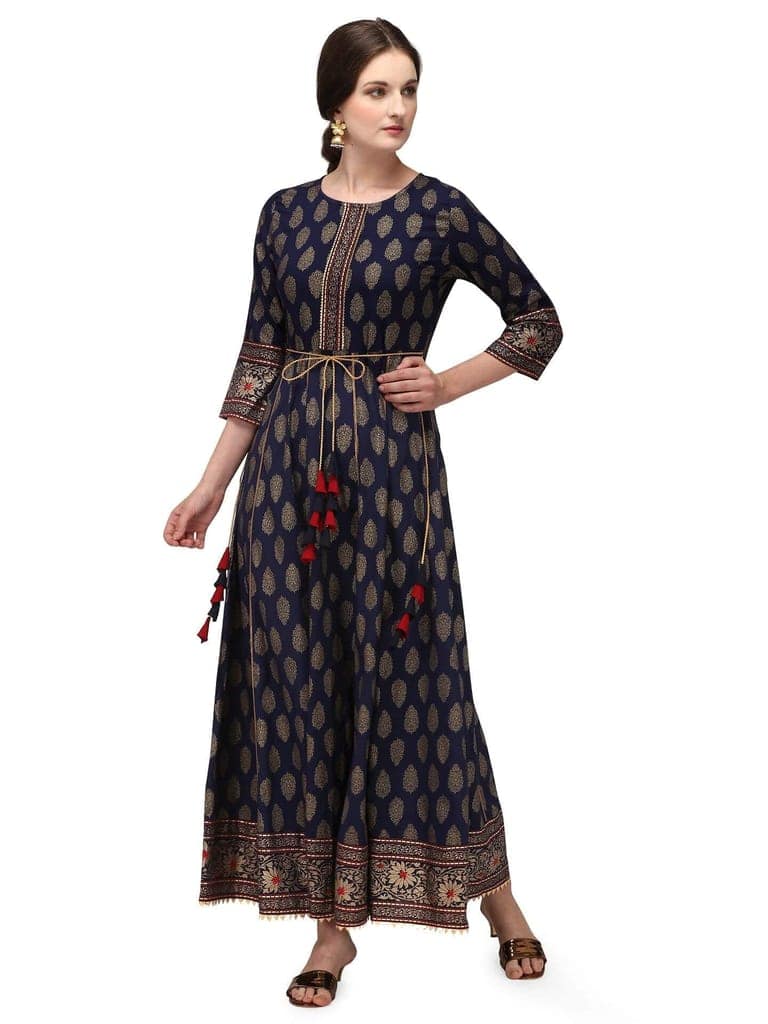 SHOPPING QUEEN Women's Rayon Anarkali Kurta view 6