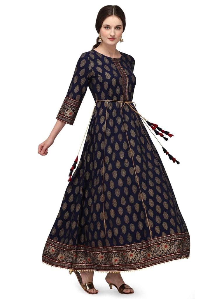SHOPPING QUEEN Women's Rayon Anarkali Kurta view 8
