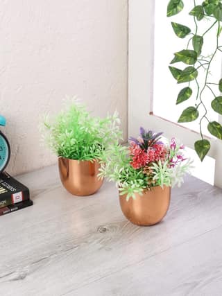 Copper Small Plating Planter Set of 2
