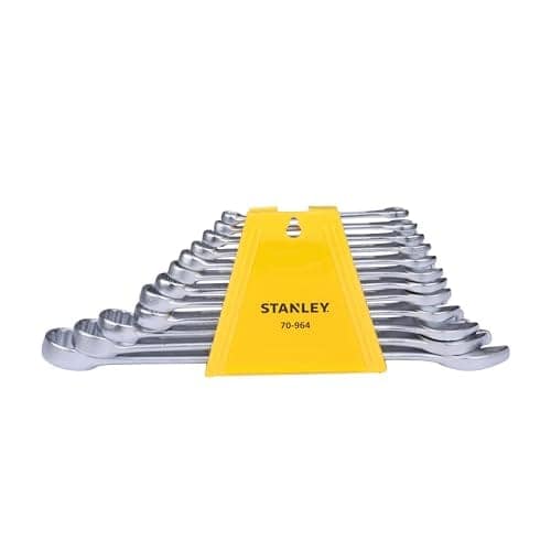 STANLEY 70-964E 12-Piece Combination Spanner Set With Maxi-Drive System, 6mm to 22mm, Chrome-Vanadium Steel, Anti-Slip Design on Open End, Anti-Rust, Matt Finish, Silver view 2