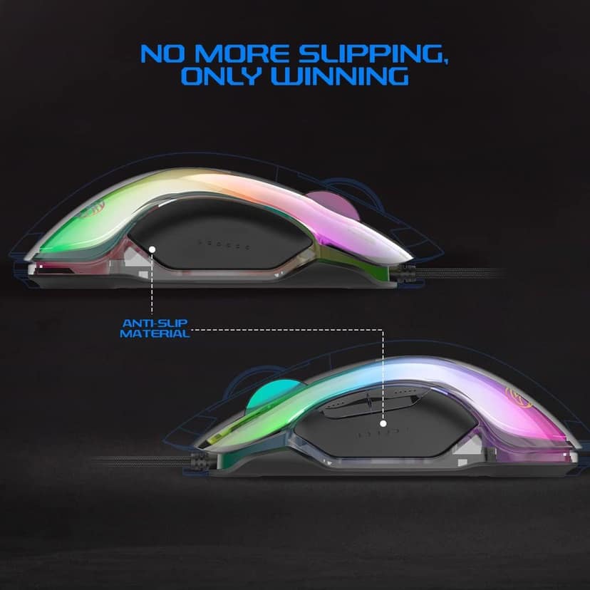 iGear Hawk Wired Gaming Mouse with 8 Customisable Buttons|Dynamic 6 RGB Light Modes|4 Custom Profile Modes|12800 DPI Tracking|Lightweight Black RGB Gaming Mouse|Compatible with iOS,Android & Windows view 6
