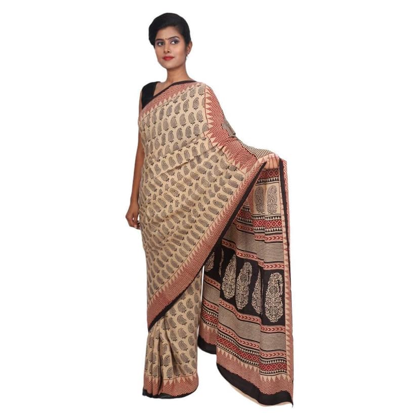 HANDLOOM CRAPE SILK SAREE WITH BLOUSE (SKU - 3I0106030422 SAREE-196)