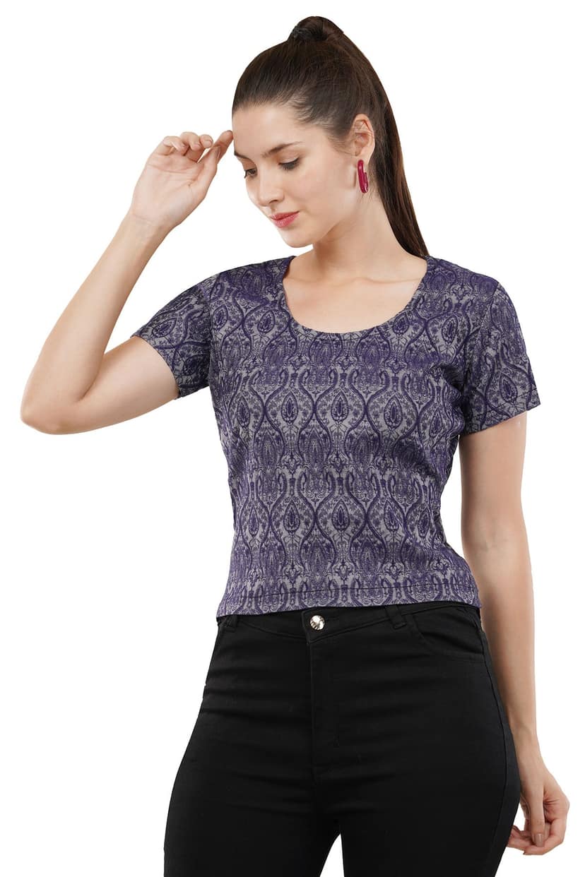 Women Textured Jacquared Top view 5
