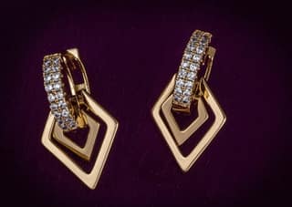 Morison Golden Cluster Earrings Radiant Shine in Every Detail