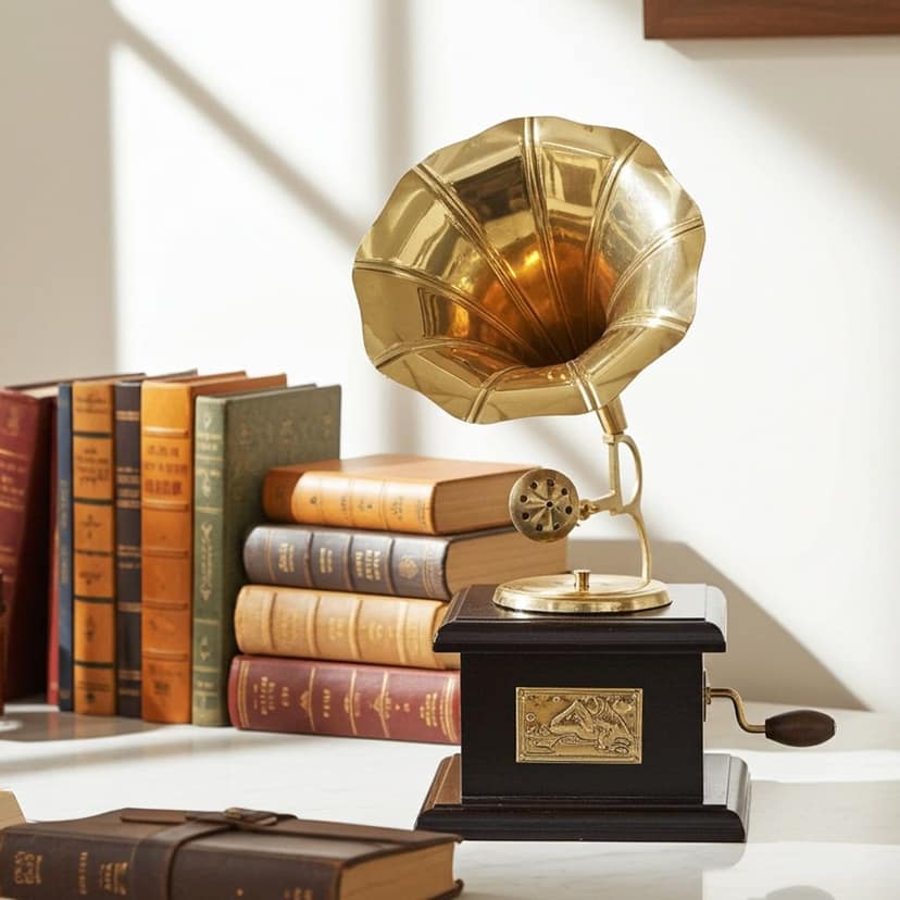 Brass Showpiece Home Decor Gramophone (MRMAS215 A) view 2