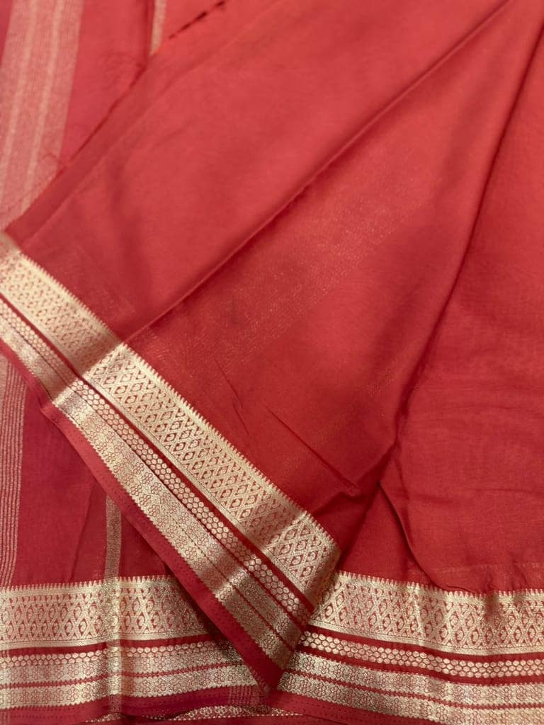 Rust Brown Saree view 2