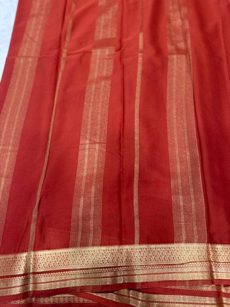 Rust Brown Saree view 3