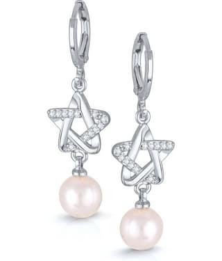 VIVASTRI Silver Drop Earrings ( Pack of 1 )