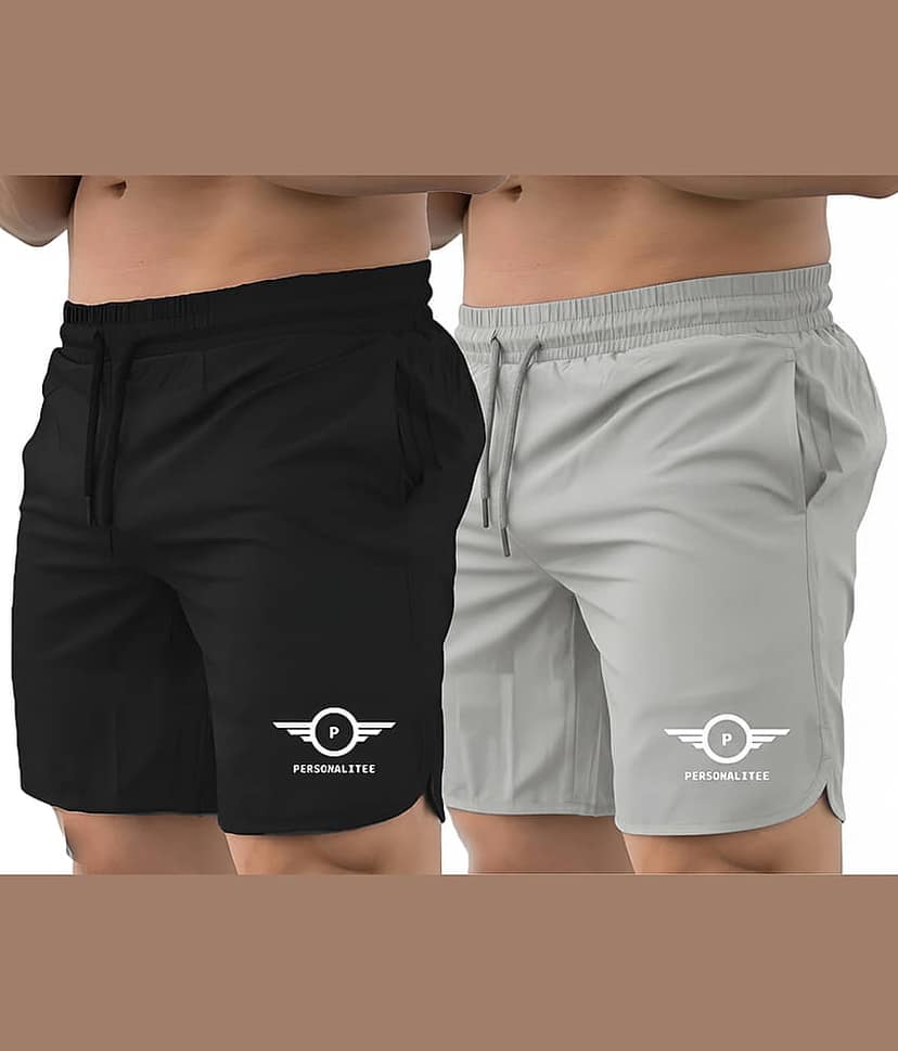 PERSONALITEE Multicolor 2 Polyester Blend Men's Shorts ( Pack of 2 )