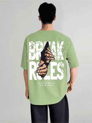 SCOTT FINCHER Men's T-Shirt "Break Rules" - Nothing is Original** Graphic Print : AA(ARN)LGREEN_158