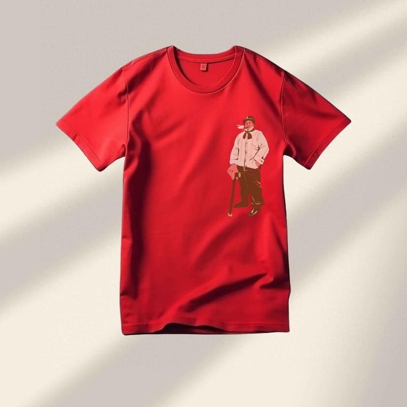 Trishoolin "Retro Gentleman" Anime Theme Graphic T-Shirt | Design 40012MB view 2