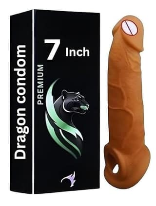 Dragon Condome For Men 7-inch Durable Size Skin-Friendly Silicone Comfortable Fit – Single Piece | Ultra Soft | Long Lasted | Extra size