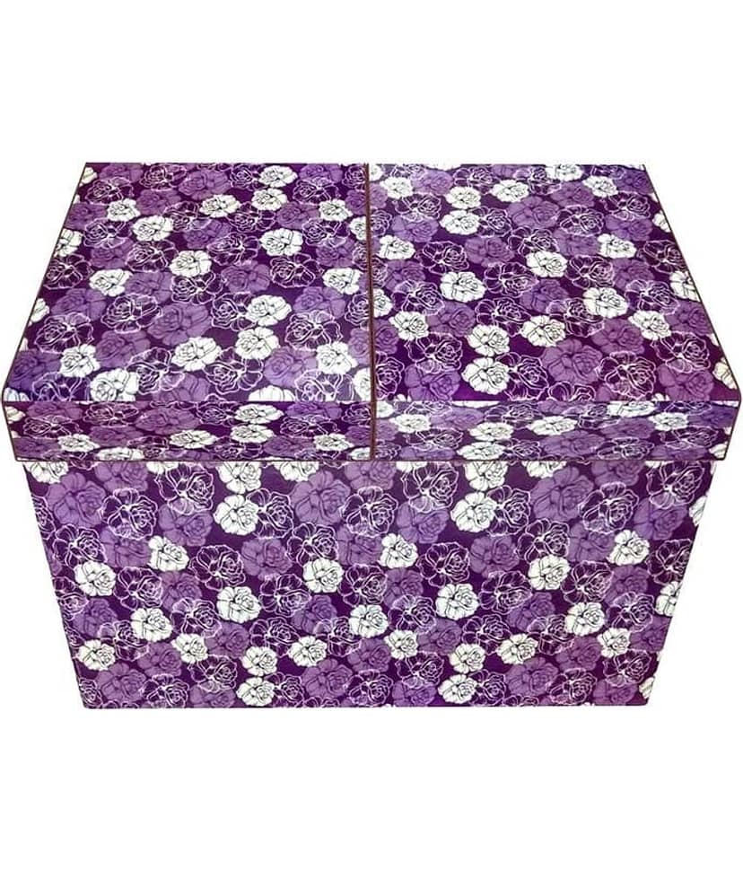Home Candy Purple Floral Foldable Multi Utility Storage Box