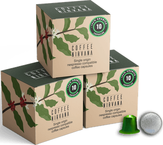 Coffee Nirvana, 100% Arabica, Box of 10, Nespresso Compatible Aluminum Capsules