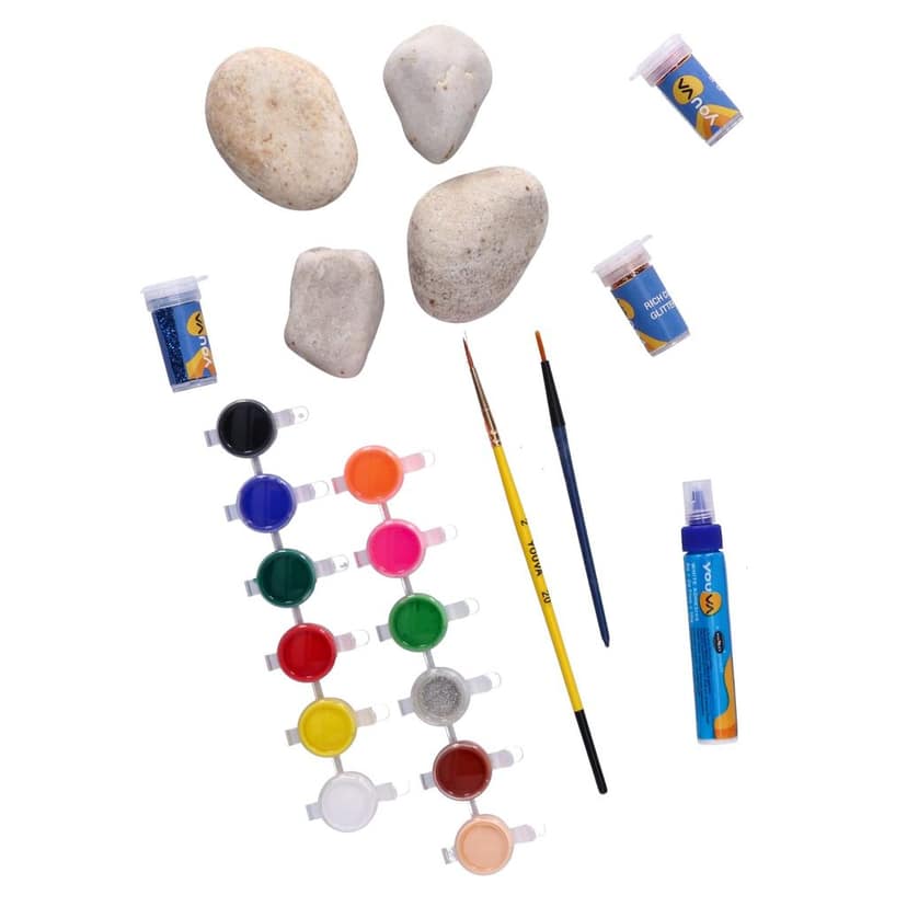 Navneet Youva Rock Painting Creative Reusable Kit with Colouring Sets, Art Project for Children, Multi Coloured, (35271) view 4