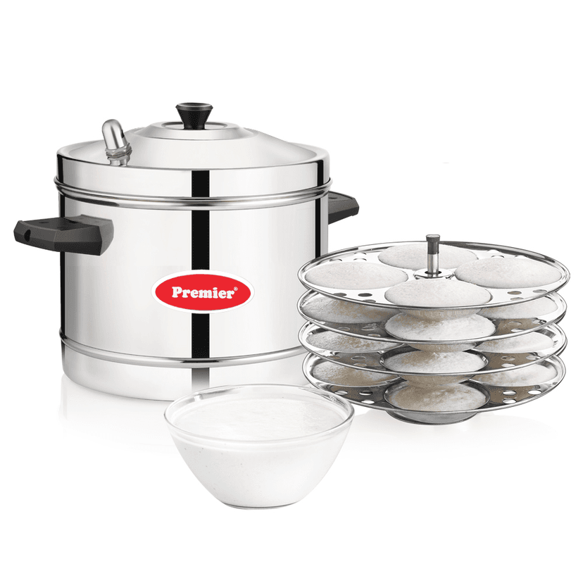 Premier Stainless Steel Induction Compatible Idly Cooker - 4 Plates