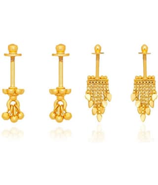 LUV FASHION Gold EarCuff Earrings ( Pack of 2 )
