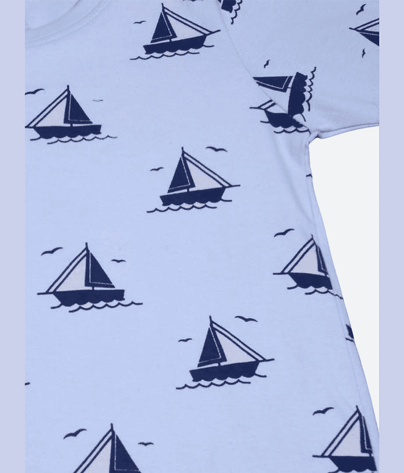 Be Awara Pack of 1 Unisex for Baby Cotton T-Shirt & Shorts ( Light Blue ) view 2