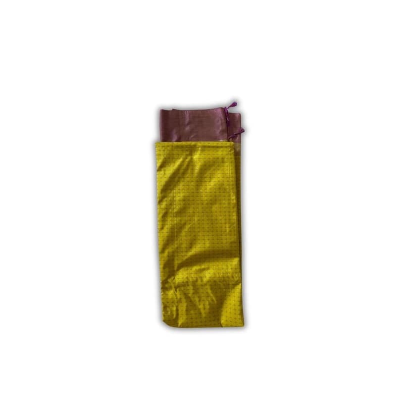 Yellow and Purple Silk Saree with Blouse Piece view 2